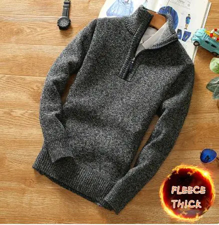 Autumn Winter Men Fleece Knitting Sweaters